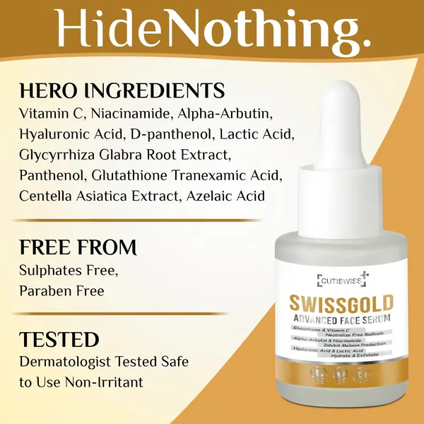 Swissgold_Advanced_Face_Serum_|_A_Premium,_Advanced_Serum_To_Brighten,_Hydrate,_And_Rejuvenate_Skin_|_An_Innovative_Blend_Of_Vitamin_C,_Niacinamide,_Alpha-Arbutin,_Hyaluronic_Acid,_Centella_Asiatica_Extract_&Glycyrrhiza_Glabra_Root_Extract_|_Targets_Dullness,_Uneven_Tone,_Hyperpigmentation,_And_Fine_Lines_For_A_Brighter,_Smoother,_And_More_Radiant_Skin_|_30Ml