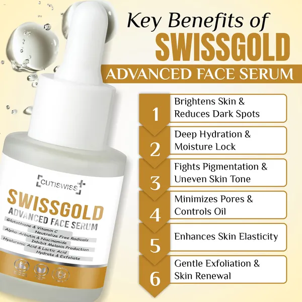 Swissgold_Advanced_Face_Serum_|_A_Premium,_Advanced_Serum_To_Brighten,_Hydrate,_And_Rejuvenate_Skin_|_An_Innovative_Blend_Of_Vitamin_C,_Niacinamide,_Alpha-Arbutin,_Hyaluronic_Acid,_Centella_Asiatica_Extract_&Glycyrrhiza_Glabra_Root_Extract_|_Targets_Dullness,_Uneven_Tone,_Hyperpigmentation,_And_Fine_Lines_For_A_Brighter,_Smoother,_And_More_Radiant_Skin_|_30Ml