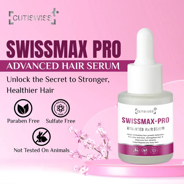 Swissmax-Pro_Advanced_Hair_Serum_|_Enriched_With_Niacinamide,_Biotin,_Chamomile,_Glycerin,_Redensyl,_Larix_Europaea_Wood_Extract,_Camellia_Sinensis_Leaf_Extract,_Apigenin,_Oleanolic_Acid,_Pisum_Sativum_Sprout_Extract_&_Capila_Longa_|_Calm,_Irritation_And_Inflammation_Free_Scalp_|_Targets_Hair_Thinning_&_Hair_Loss_|_30Ml