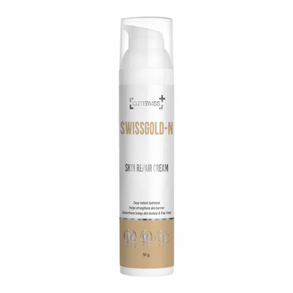 Swissgold-N_|_Skin_Repair_Cream_With_Glutathione,_Vitamin_A,_Vitamin_E,_Vitamin_C,_Glycerine,_Lactic_Acid,_Niacinamide_&_Glycine_Soja_Oil_|_Designed_To_Repair,_Nourish,_And_Rejuvenate_Skin_|_Helps_In_Skin_Concerns_Including_Dryness,_Dullness,_Pigmentation,_And_Premature_Aging_|_Skin_Repair_Cream_50Gm