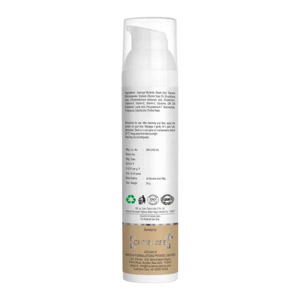 Swissgold-N_|_Skin_Repair_Cream_With_Glutathione,_Vitamin_A,_Vitamin_E,_Vitamin_C,_Glycerine,_Lactic_Acid,_Niacinamide_&_Glycine_Soja_Oil_|_Designed_To_Repair,_Nourish,_And_Rejuvenate_Skin_|_Helps_In_Skin_Concerns_Including_Dryness,_Dullness,_Pigmentation,_And_Premature_Aging_|_Skin_Repair_Cream_50Gm