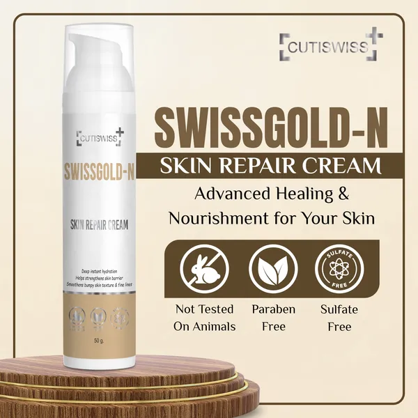 Swissgold-N_|_Skin_Repair_Cream_With_Glutathione,_Vitamin_A,_Vitamin_E,_Vitamin_C,_Glycerine,_Lactic_Acid,_Niacinamide_&_Glycine_Soja_Oil_|_Designed_To_Repair,_Nourish,_And_Rejuvenate_Skin_|_Helps_In_Skin_Concerns_Including_Dryness,_Dullness,_Pigmentation,_And_Premature_Aging_|_Skin_Repair_Cream_50Gm