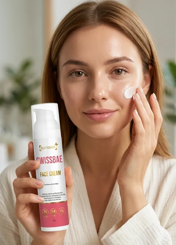 Swissbae_Face_Cream_|_Premium_Korean_Skincare_Product_That_Combines_Snail_Mucin,_Rice_Water,_Niacinamide,_Hyaluronic_Acid,_Ceramide,_Shea_Butter_&_Peptides_|_Rejuvenate,_Hydrate_&_Repair_Skin_|_Helps_Reduce_Signs_Of_Aging,_Improve_Skin_Texture_&_Brighten_Complexion_|_For_Smoother,_More_Youthful,_Soothing_&_Moist_Skin_|_50Gm