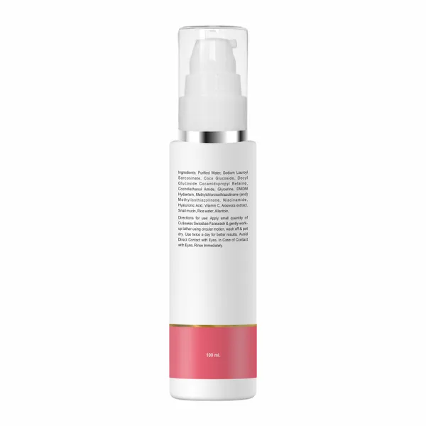 Swissbae_Facewash_|_Premium_Korean_Skincare_Product_Formulated_With_Active_Ingredients_Like_Snail_Mucin,_Rice_Water,_Vitamin_C,_Niacinamide,_Hyaluronic_Acid,_Aloe_Vera_Extract,_And_Allantoin_|_Provides_Deep_Cleansing,_Hydration,_Brightening_&_Youthful_Skin_Benefits_|_Added_Advantages_Of_Soothing_&_Calming_Irritated_Skin_|_100Ml