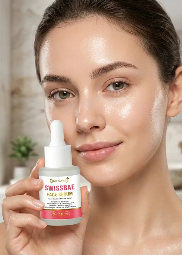Swissbae_Face_Serum_|_Premium_Korean_Skincare_Product_That_Combines_The_Potent_Power_Of_Snail_Mucin,_Rice_Water,_Niacinamide,_Hyaluronic_Acid,_Licorice_Root_Extract_And_Allantoin_|_Offers_Highly_Effective_Solution_For_Rejuvenating,_Hydrating,_&_Brightening_Skin_|_Helps_Reduce_Fine_Lines,_Uneven_Skin_Tone_&_Improve_Skin_Texture_|_Helps_Combat_Aging,_Hyperpigmentation_&_Dryness_|_30Ml