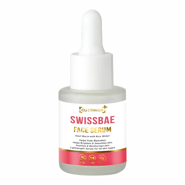 Swissbae_Face_Serum_|_Premium_Korean_Skincare_Product_That_Combines_The_Potent_Power_Of_Snail_Mucin,_Rice_Water,_Niacinamide,_Hyaluronic_Acid,_Licorice_Root_Extract_And_Allantoin_|_Offers_Highly_Effective_Solution_For_Rejuvenating,_Hydrating,_&_Brightening_Skin_|_Helps_Reduce_Fine_Lines,_Uneven_Skin_Tone_&_Improve_Skin_Texture_|_Helps_Combat_Aging,_Hyperpigmentation_&_Dryness_|_30Ml