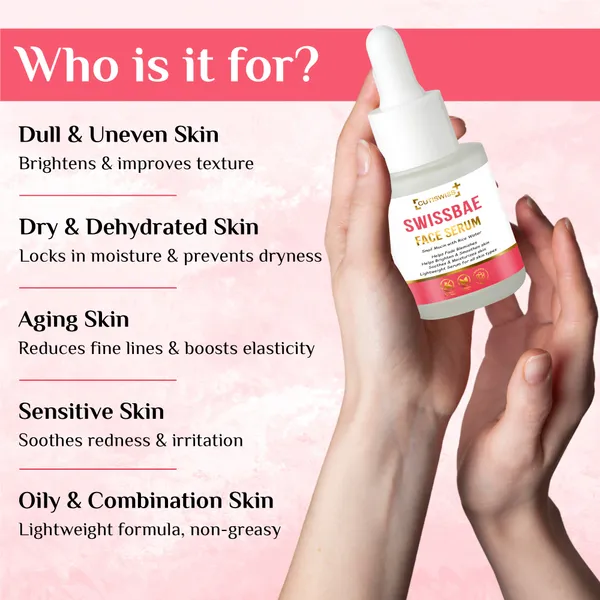 Swissbae_Face_Serum_|_Premium_Korean_Skincare_Product_That_Combines_The_Potent_Power_Of_Snail_Mucin,_Rice_Water,_Niacinamide,_Hyaluronic_Acid,_Licorice_Root_Extract_And_Allantoin_|_Offers_Highly_Effective_Solution_For_Rejuvenating,_Hydrating,_&_Brightening_Skin_|_Helps_Reduce_Fine_Lines,_Uneven_Skin_Tone_&_Improve_Skin_Texture_|_Helps_Combat_Aging,_Hyperpigmentation_&_Dryness_|_30Ml