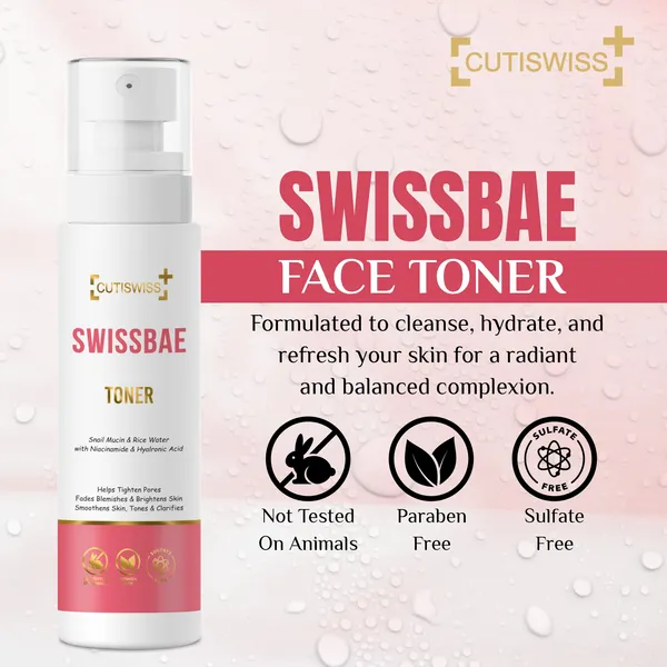 Swissbae_Toner_|_Premium_Korean_Skincare_Product_Formulated_With_Powerful_Ingredients_Like_Snail_Mucin,_Rice_Water,_Vitamin_C,_Niacinamide_&_Hyaluronic_Acid_|_Hydrates,_Brightens_&_Exfoliates_Skin_|_Provides_Soothing_&_Youthful_Benefits_|_Improves_Overall_Skin_Texture,_Leaving_It_Smooth,_Radiant_&_Healthy_|_100_Ml