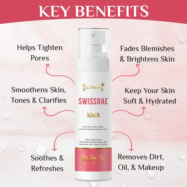 Swissbae_Toner_|_Premium_Korean_Skincare_Product_Formulated_With_Powerful_Ingredients_Like_Snail_Mucin,_Rice_Water,_Vitamin_C,_Niacinamide_&_Hyaluronic_Acid_|_Hydrates,_Brightens_&_Exfoliates_Skin_|_Provides_Soothing_&_Youthful_Benefits_|_Improves_Overall_Skin_Texture,_Leaving_It_Smooth,_Radiant_&_Healthy_|_100_Ml
