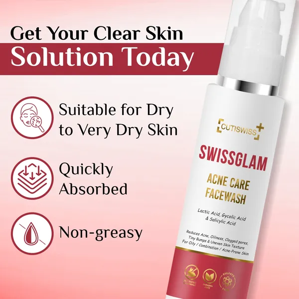 Swissglam_Acne_Care_Facewash_|_Contains_Ingredients_Like_Aloe_Vera_Extract,_Chamomile_Extract,_Papaya_Extract,_Green_Tea_Extract,_Salicylic_Acid,_Benzoyl_Peroxide,_Cucumber_Extract,_Allantoin_&_Vitamin_E_|_Designed_To_Combat_Acne_While_Providing_Additional_Skincare_Benefits_|_For_Smooth,_Radiant_&_Healthy_Skin_|_100Ml
