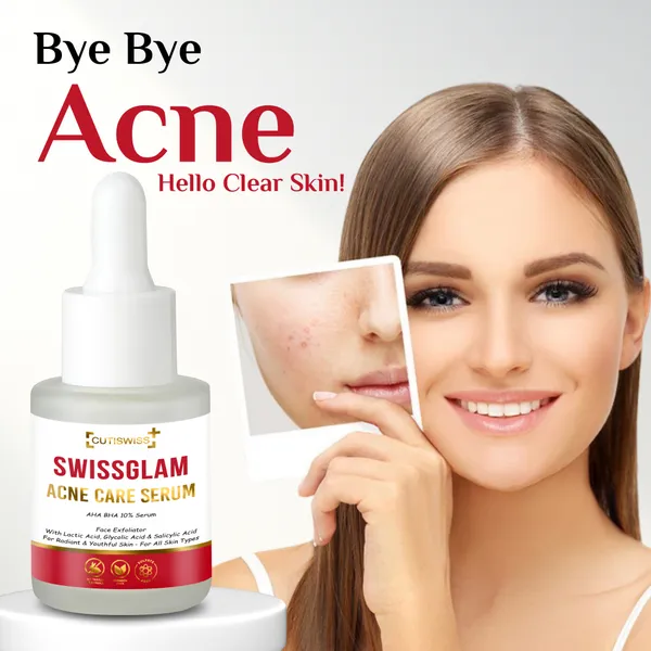 Swissglam_Acne_Care_Serum_|_Aha_Bha_10%_Serum_|_Highly_Effective_Acne_Treatment_Serum_Containing_A_Blend_Of_Aha_(Glycolic_Acid,_Mandelic_Acid,_Lactic_Acid),_Bha_(Salicylic_Acid),_And_Niacinamide_|_Designed_To_Target_Acne,_Reduce_Scarring_&_Brighten_Skin_Tone_|_Exfoliates,_Unclogs_Pores,_Controls_Oil_&_Hydrates_Skin_|_For_Smooth,_Clear_&_Glowing_Skin_|_Suitable_For_Acne-Prone_Skin_|_30Ml