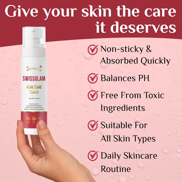 Swissglam_Acne_Care_Toner_|_An_Advanced_Exfoliating_Toner_|_Powerful_Blend_Of_Aha_(Glycolic,_Mandelic,_Lactic_Acid),_Bha_(Salicylic_Acid)_&_Niacinamide,_With_Hyaluronic_Acid_&_Aloe_Vera_Extract_And_Green_Tea_Extract_|_Helps_Treat_&_Prevent_Acne,_Refine_Pores,_Reduce_Hyperpigmentation_&_Hydrates_Skin_|_100Ml