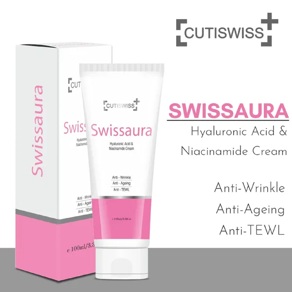 Swissaura_Cream_|_Contains_Hyaluronic_Acid_And_Niacinamide_|_Combines_Hydrating_Power_Of_Hyaluronic_Acid_With_The_Skin-Repairing_And_Brightening_Effects_Of_Niacinamide_|_Helps_In_Hydration,_Hyperpigmentation_,_Even_Skin_Tone,_Diminishes_Fine_Lines_&_Wrinkles,_Repair_And_Barrier_Support,_Calming_And_Soothing_|_100Ml