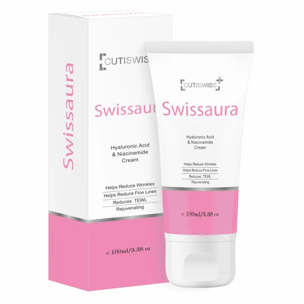 Swissaura_Cream_|_Contains_Hyaluronic_Acid_And_Niacinamide_|_Combines_Hydrating_Power_Of_Hyaluronic_Acid_With_The_Skin-Repairing_And_Brightening_Effects_Of_Niacinamide_|_Helps_In_Hydration,_Hyperpigmentation_,_Even_Skin_Tone,_Diminishes_Fine_Lines_&_Wrinkles,_Repair_And_Barrier_Support,_Calming_And_Soothing_|_100Ml
