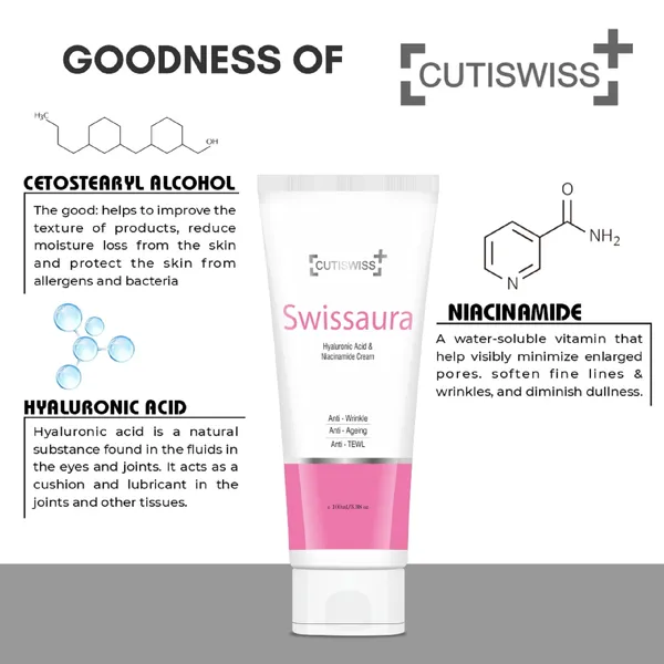 Swissaura_Cream_|_Contains_Hyaluronic_Acid_And_Niacinamide_|_Combines_Hydrating_Power_Of_Hyaluronic_Acid_With_The_Skin-Repairing_And_Brightening_Effects_Of_Niacinamide_|_Helps_In_Hydration,_Hyperpigmentation_,_Even_Skin_Tone,_Diminishes_Fine_Lines_&_Wrinkles,_Repair_And_Barrier_Support,_Calming_And_Soothing_|_100Ml