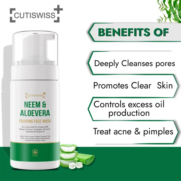 Neem_&_Aloe_Vera_Foaming_Facewash_|_Contains_Neem_Leaf_Extract,_Aloe_Vera_Extract,_Vitamin_E,_Pro-Vitamin_B5_(D-Panthenol),_Papaya_Extract,_Cucumber_Extract_&_Allantoin_|_Designed_To_Cleanse,_Purify,_And_Nourish_The_Skin_|_Ideal_For_Daily_Use_To_Maintain_Clear,_Refreshed_&_Radiant_Skin_|_Addresses_Common_Issues_Like_Acne,_Dullness,_And_Irritation_|_150_Ml