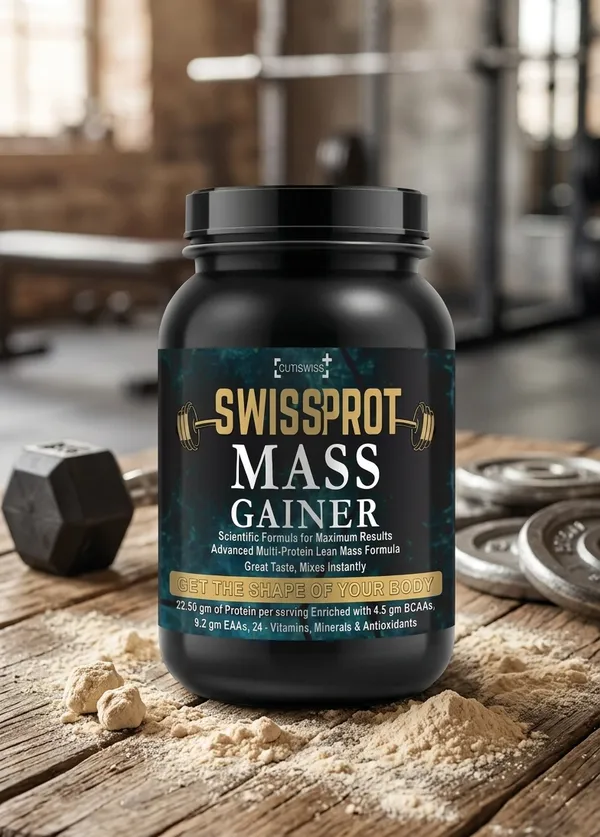 Swissprot_Mass_Gainer_|_Chocolate_Flavour_|_High_Protein_&_Carbohydrate_Formula_For_Fast_Muscle_Gain_|_Protein_&_Carb_Blend_For_Muscle_Growth_|_Gym_Supplement_For_Men_|_Fitness_Nutrition_Powder_|_1000_Gm