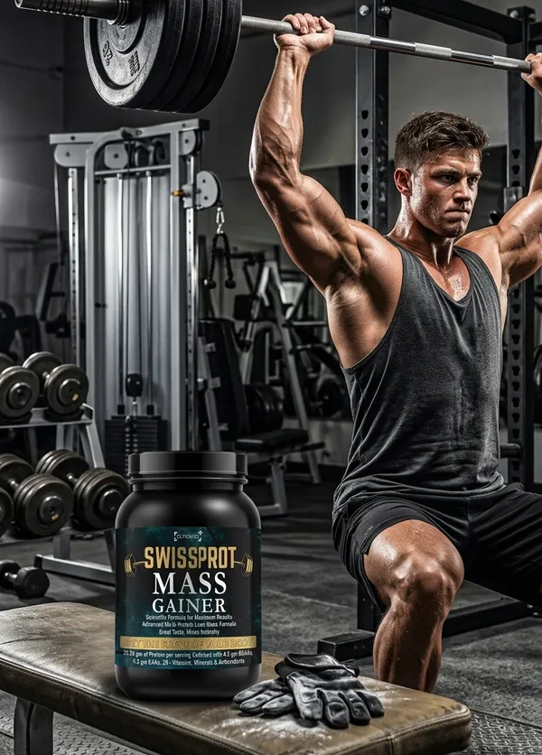 Swissprot_Mass_Gainer_|_Chocolate_Flavour_|_High_Protein_&_Carbohydrate_Formula_For_Fast_Muscle_Gain_|_Protein_&_Carb_Blend_For_Muscle_Growth_|_Gym_Supplement_For_Men_|_Fitness_Nutrition_Powder_|_1000_Gm