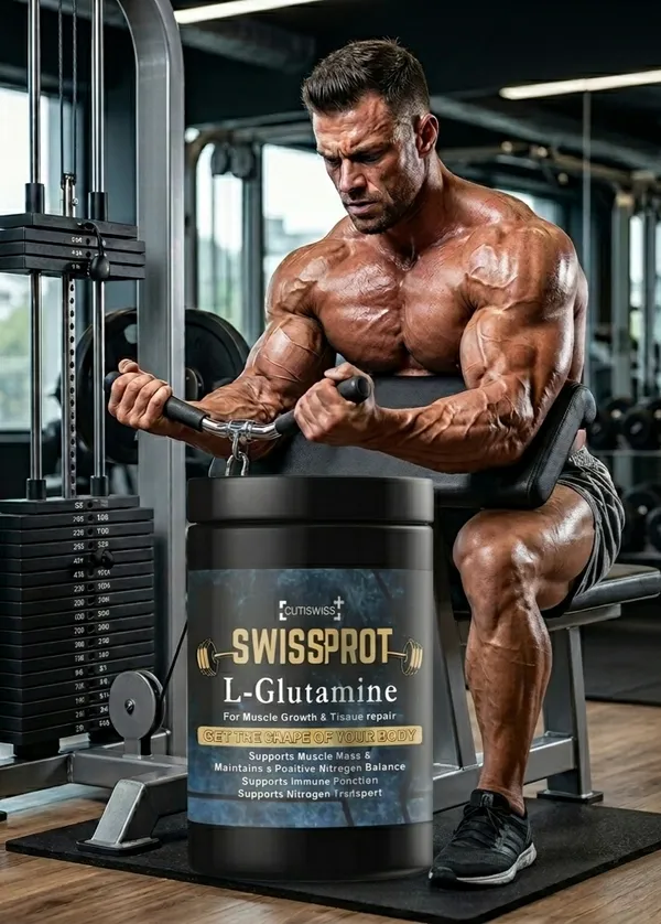 Swissprot_L-Glutamine_Powder_|_Unflavoured_|_Amino_Acid_Supplement_|_Supports_Muscle_Recovery,_Gut_Health_&_Immunity_|_For_Faster_Muscle_Recovery,_Reduces_Fatigue_&_Aids_Performance_|_Post_Workout_Supplement_For_Men_|_300G