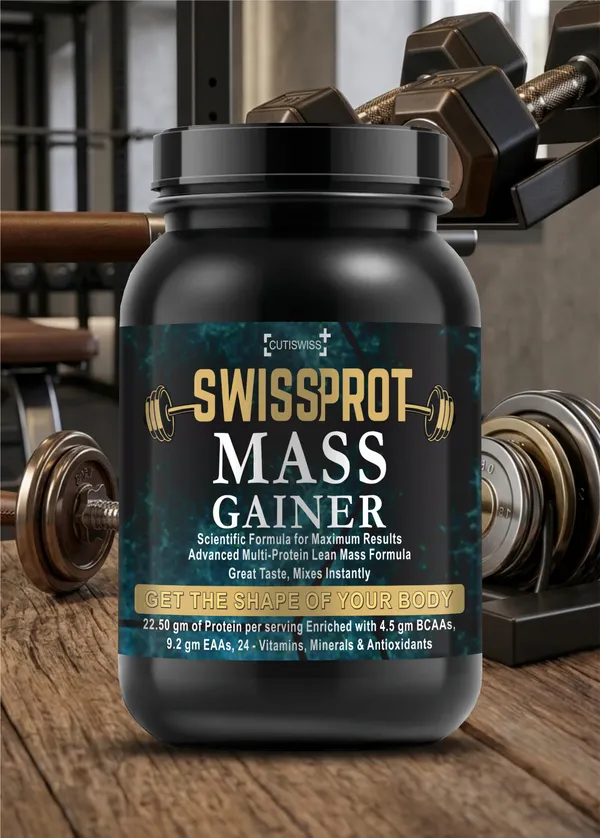 Swissprot_Mass_Gainer_|_Chocolate_Flavour_|_High_Protein_&_Carbohydrate_Formula_For_Fast_Muscle_Gain_|_Protein_&_Carb_Blend_For_Muscle_Growth_|_Gym_Supplement_For_Men_|_Fitness_Nutrition_Powder_|_1000_Gm
