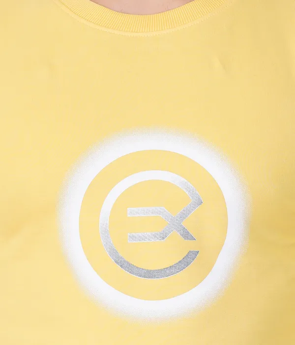 White_Circle_Printed_Lemon_Yellow_Sweatshirt