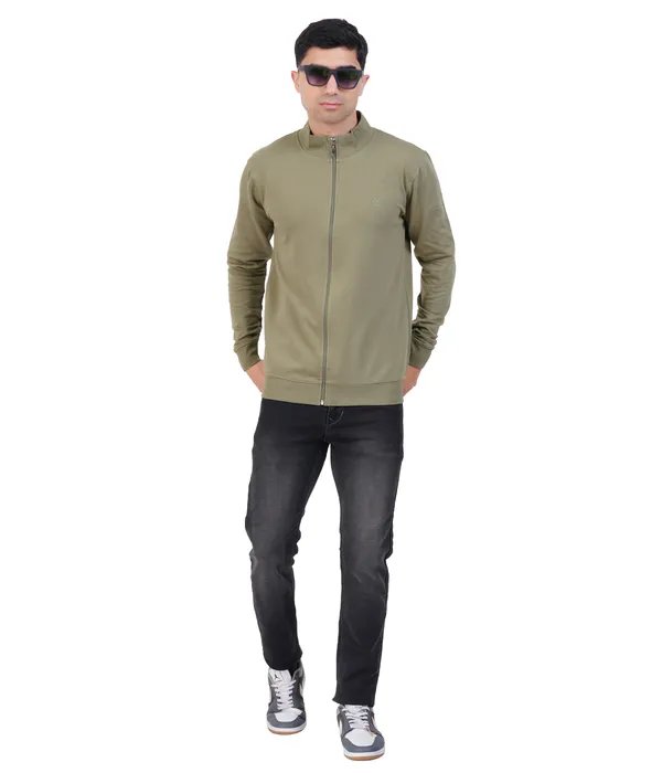 Olive_Green_High_Neck_Zipper