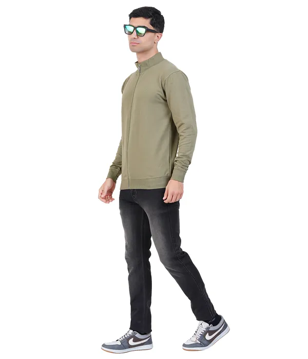 Olive_Green_High_Neck_Zipper