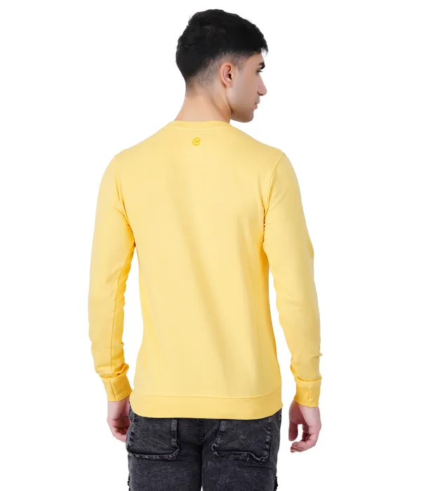 White_Circle_Printed_Lemon_Yellow_Sweatshirt