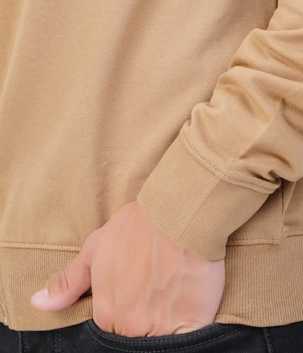 Khaki_High_Neck_Zipper