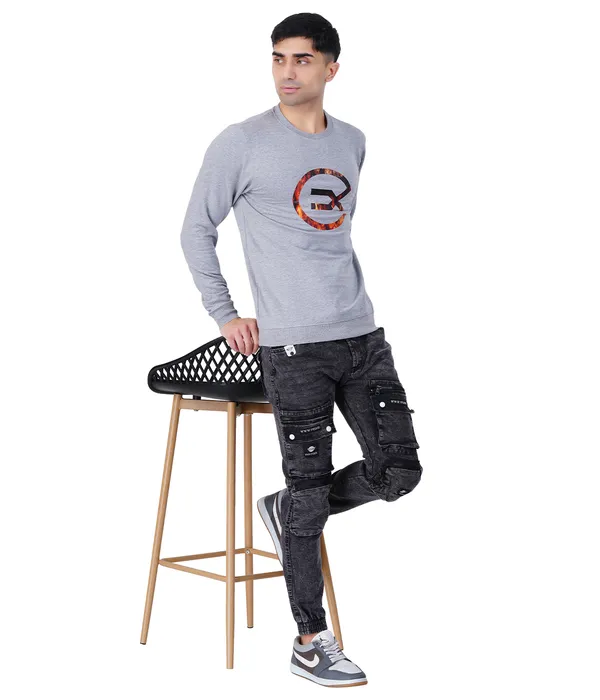 Flame_Printed_Grey_Melange_Sweatshirt