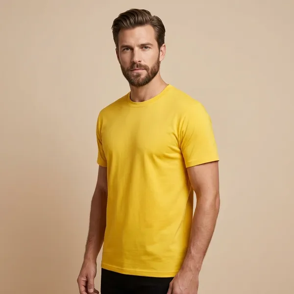 Dark_Yellow_Pima_Cotton_Interlocked_Crew_Neck