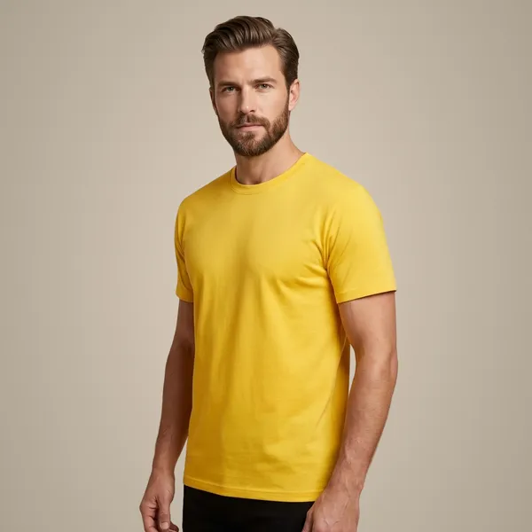 Dark_Yellow_Pima_Cotton_Interlocked_Crew_Neck