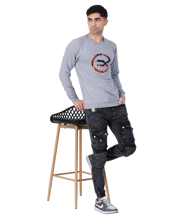 Flame_Printed_Grey_Melange_Sweatshirt