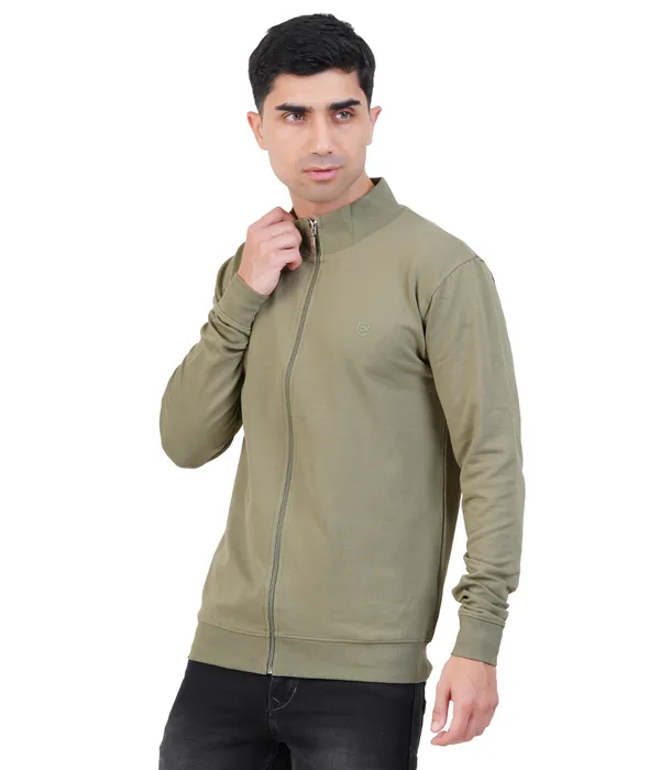 Olive_Green_High_Neck_Zipper