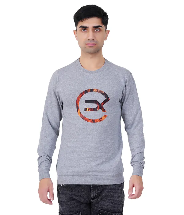 Flame_Printed_Grey_Melange_Sweatshirt