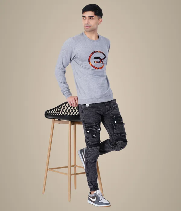 Flame_Printed_Grey_Melange_Sweatshirt