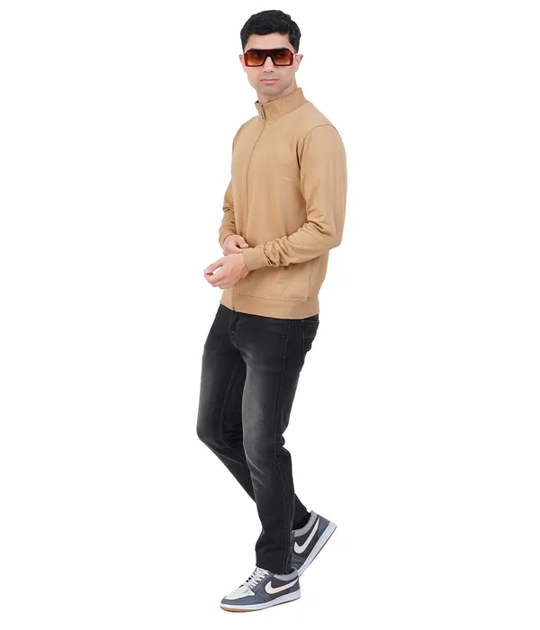 Khaki_High_Neck_Zipper