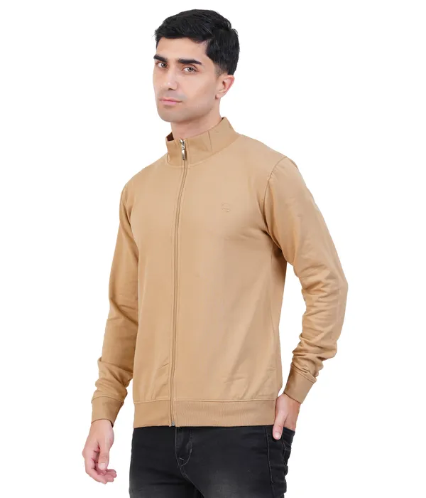 Khaki_High_Neck_Zipper