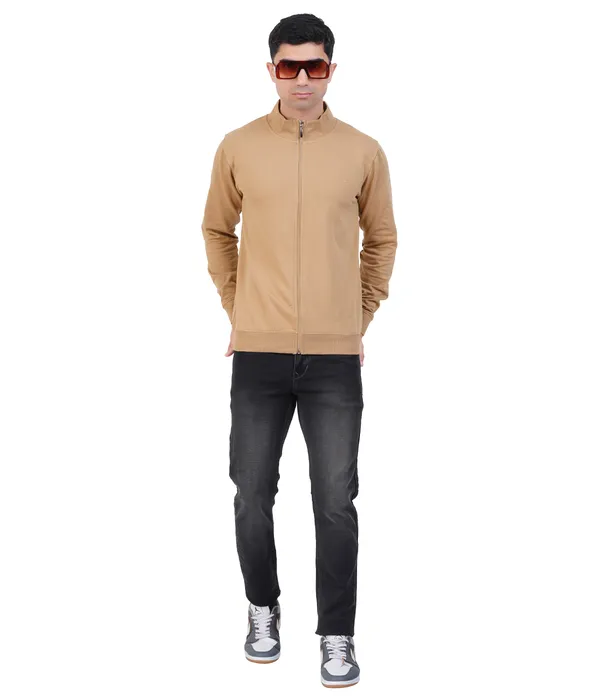 Khaki_High_Neck_Zipper