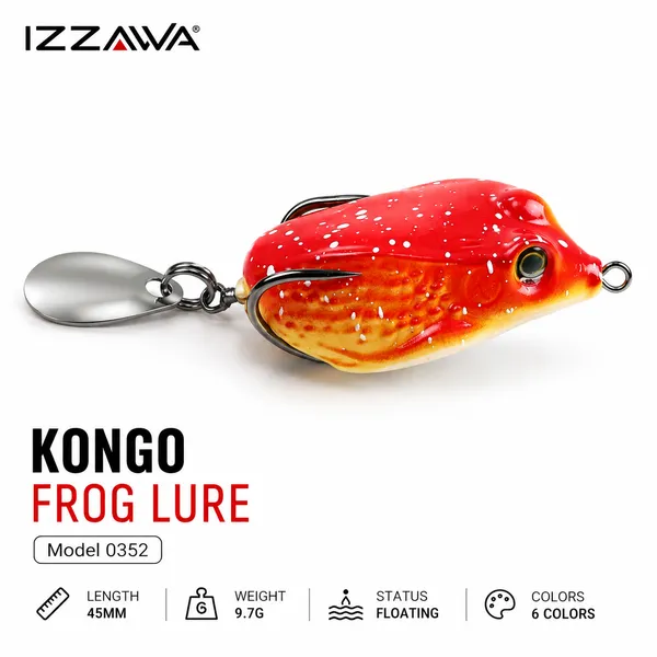IZZAWA_Kongo_Frog_Lure_45mm_9.7g_-_Red_Yellow_Spot_|_Pack_of_1