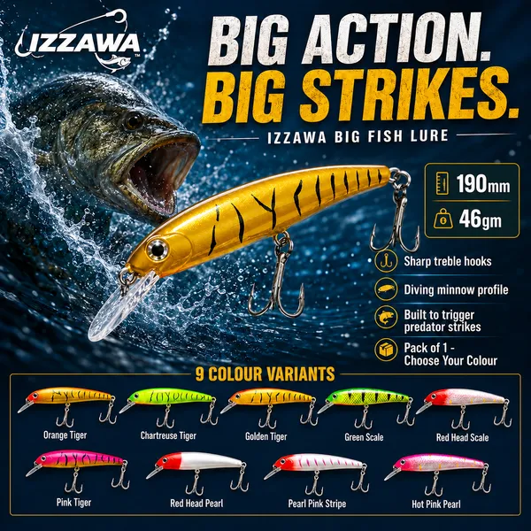 IZZAWA_Big_Fish_Lure_190mm_46g_-_Hot_Pink_Pearl_|_Pack_of_1