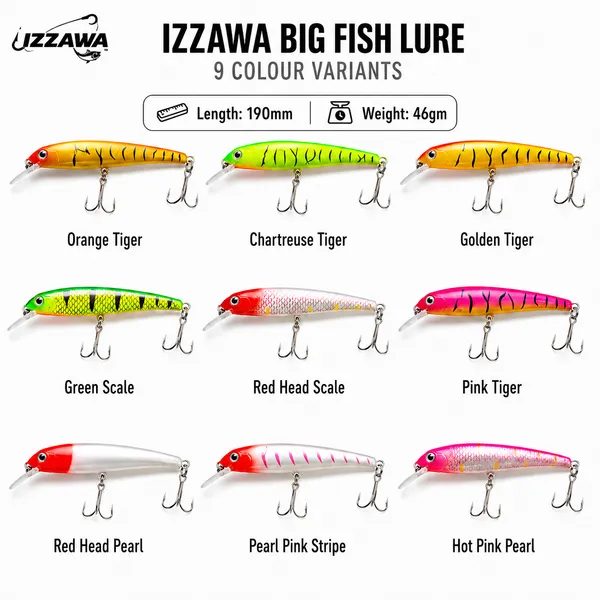 IZZAWA_Big_Fish_Lure_190mm_46g_-_Hot_Pink_Pearl_|_Pack_of_1