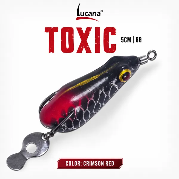 Lucana_Toxic_Handmade_Frog_Lure_5cm_6g_|_Crimson_Red_|_Weedless_Topwater_Frog