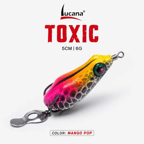 Lucana_Toxic_Handmade_Frog_Lure_5cm_6g_|_Mango_Pop_|_Weedless_Topwater_Frog