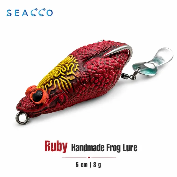 SEACCO_Ruby_Handmade_Frog_Lure_5cm_8g_-_Ruby_Red_|_Pack_of_1