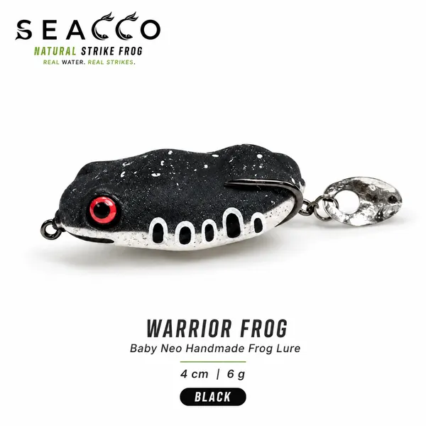 SEACCO_Warrior_Frog_Baby_Neo_Handmade_Frog_Lure_4cm_6g_-_Black_|_Pack_of_1
