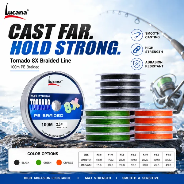 Lucana_Tornado_8X_PE_Braided_Fishing_Line_100m