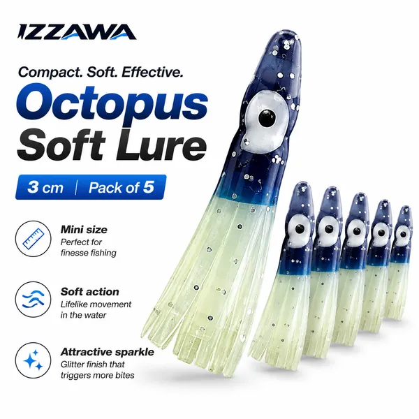 Izzawa_Octopus_Soft_Lure_3cm_-_Blue_Glow_-_Pack_of_5
