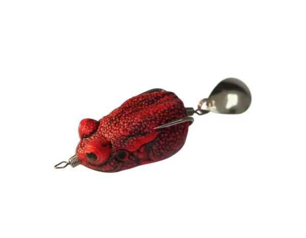 IZZAWA_Handmade__3D_Frog_Lure_3.2cm_Red_Black_–_Snakehead_Murrel_Floating