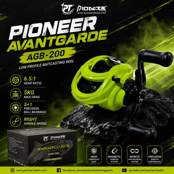 Pioneer_Avantgarde_AGB-200_Low_Profile_Baitcasting_Reel_|_6.5:1_Gear_Ratio_|_5kg_Drag_|_180g